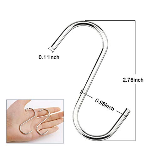 40 Pack S Hook - Stainless Steel Heavy Duty S Hooks Rack Hooks