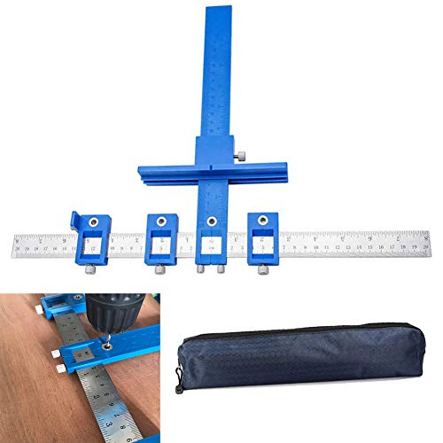 Adjustable Punch Locator Tool Drill Guide Template (Blue)