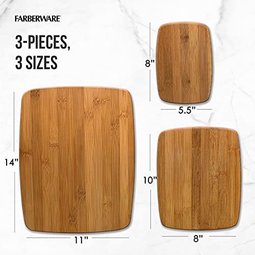 Set of 3 Premium Bamboo Cutting Board 11x14 inch, 10x8 inch, 8x5.5 inch