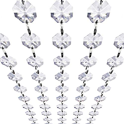 16 Feet Hanging Clear Crystal Acrylic Gems 14mm Daimond Beads Garland Strands