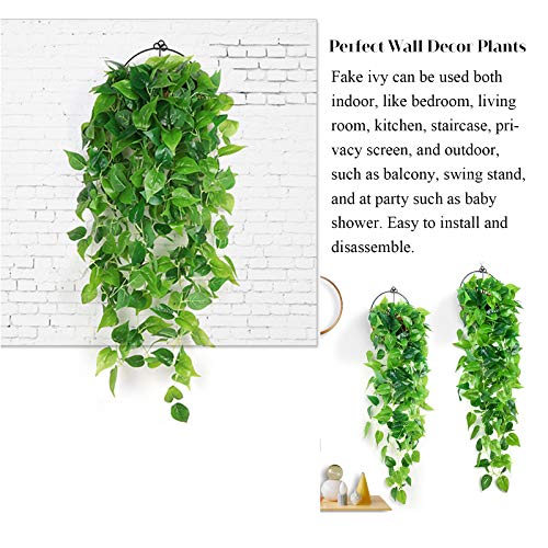 4 PACK Artificial Hanging Plants, 3.6FT Fake Ivy Vine Leaves Plant Home Decor