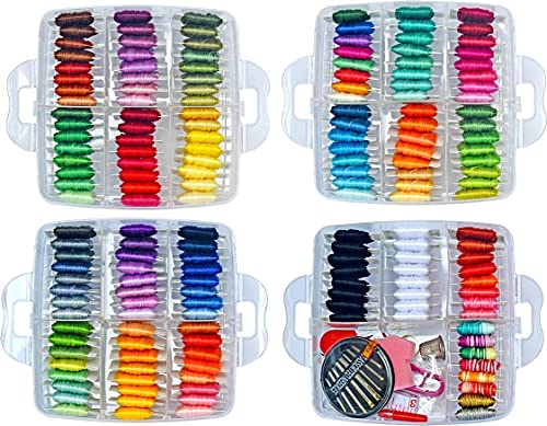 176 PCS Embroidery Floss Set, Complete Set of Tools kit, 4-Tier Organizer Storage Box